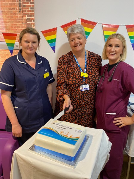 Ward manager Zoe Jackson, Directorate Manager Gail Watson, MECU ACP lead Teri Armstrong.jpeg